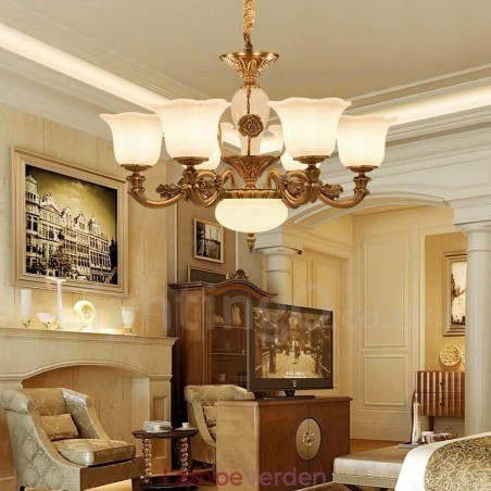 6 lette traditionelle klassiske integrerede luksuslysekrone i metal