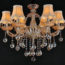 Lysekrone Krystal Traditionel Klassisk Glas 6 Lys