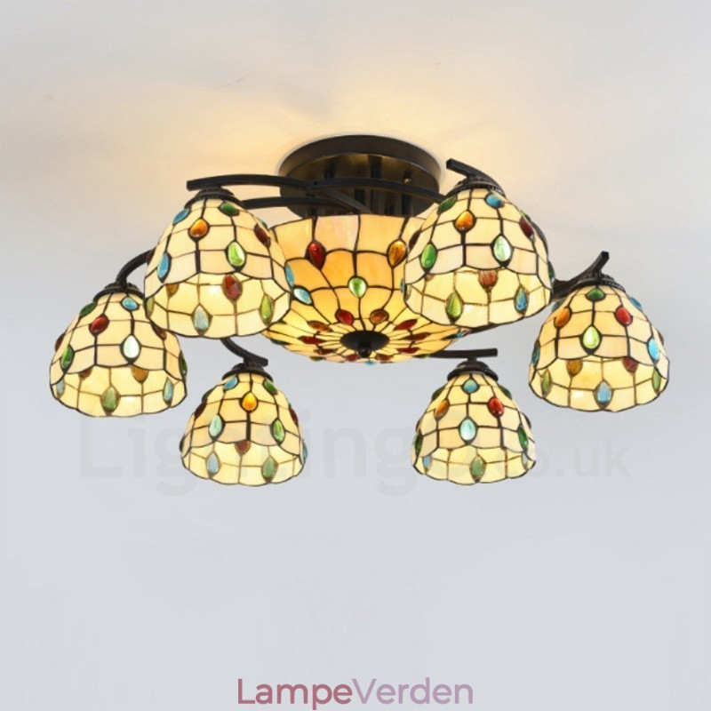 9 lys integreret lysekrone i middelhavsstil