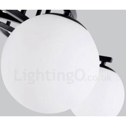 3 lys rustik hytte integreret lysekrone med glasskærm