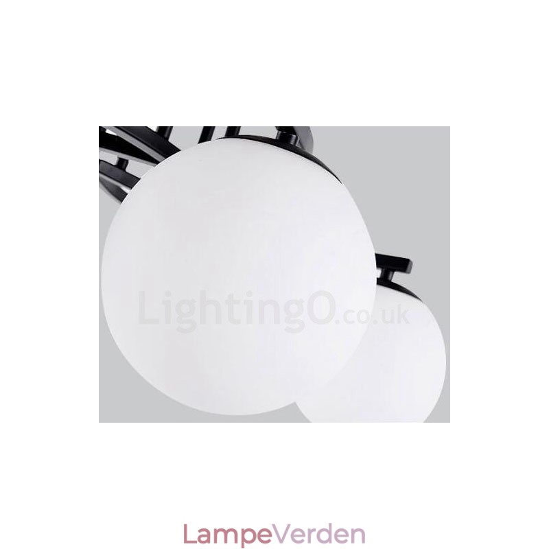 7 lys rustik hytte integreret lysekrone med glasskærm