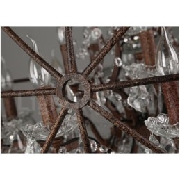 Diameter 60CM 80CM Vintage Krystal Maleri Metal Lysekrone Rusty Farve Pendel Light
