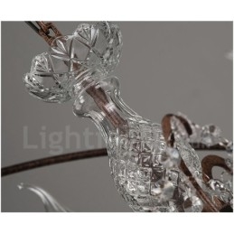 Diameter 60CM 80CM Vintage Krystal Maleri Metal Lysekrone Rusty Farve Pendel Light