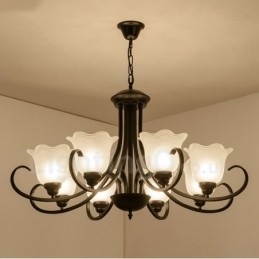 8 lys rustik hytte integreret metal lysekrone