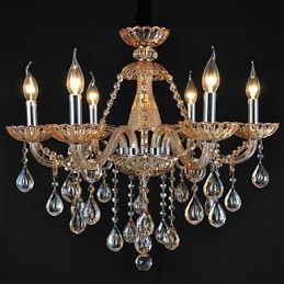Lysekrone Krystal Traditionel Klassisk Glas 6 Lys