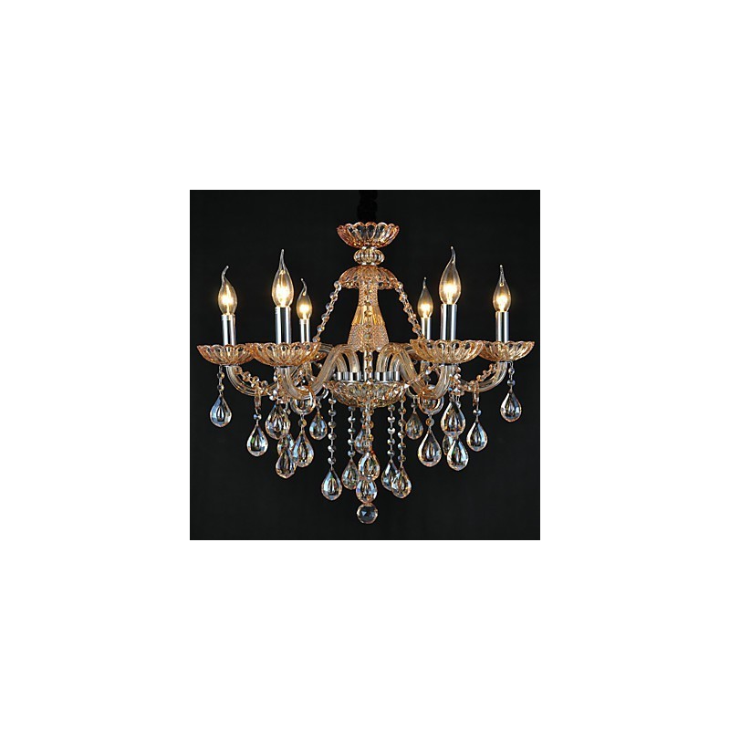 Lysekrone Krystal Traditionel Klassisk Glas 6 Lys