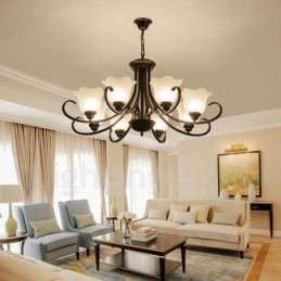 8 lys rustik hytte integreret metal lysekrone