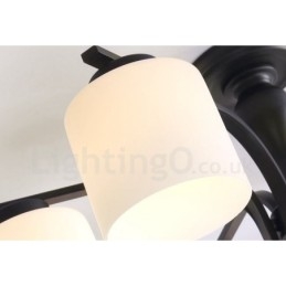 8 Light Country integreret metallysekrone med glasskærm