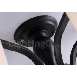 8 Light Country integreret metallysekrone med glasskærm