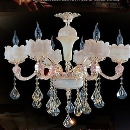 Europæisk stil zinklegering crystal pendellamper og naturlig jade