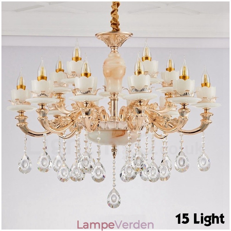 15 let traditionel klassisk integreret metal lysekrone