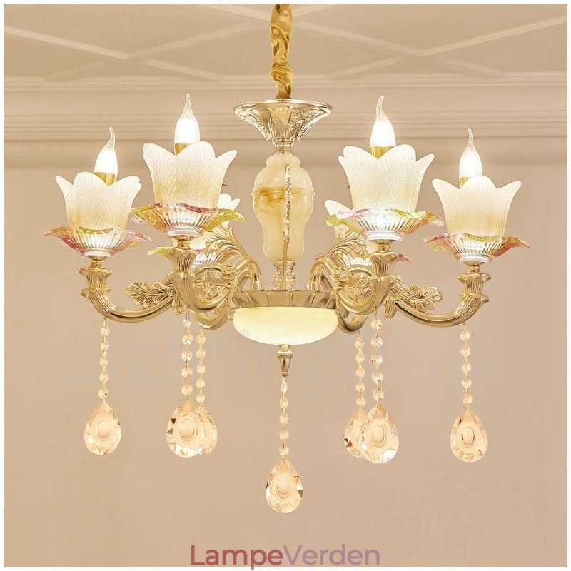 6 lette traditionelle klassiske integrerede metallysekrone