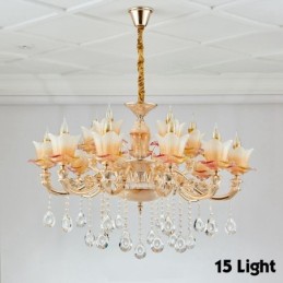 15 let traditionel klassisk integreret metal lysekrone