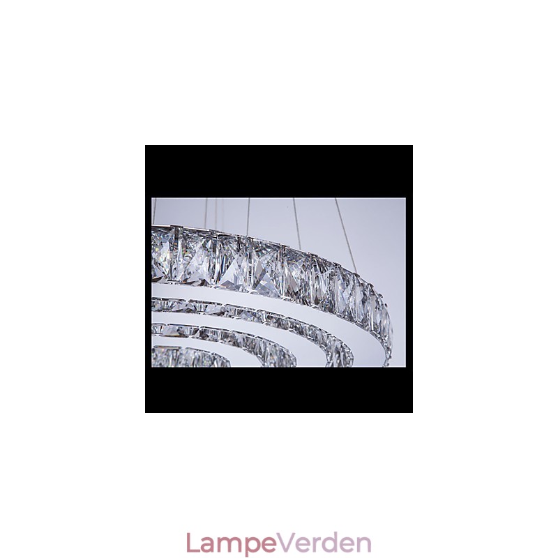 Pendel Moderne Belysning Varm Hvid Tre Ringe D204060 Gennemsigtig K9 Store Krystal Loftslamper