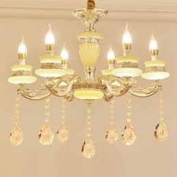 6 lette traditionelle klassiske integrerede luksuslysekrone i metal