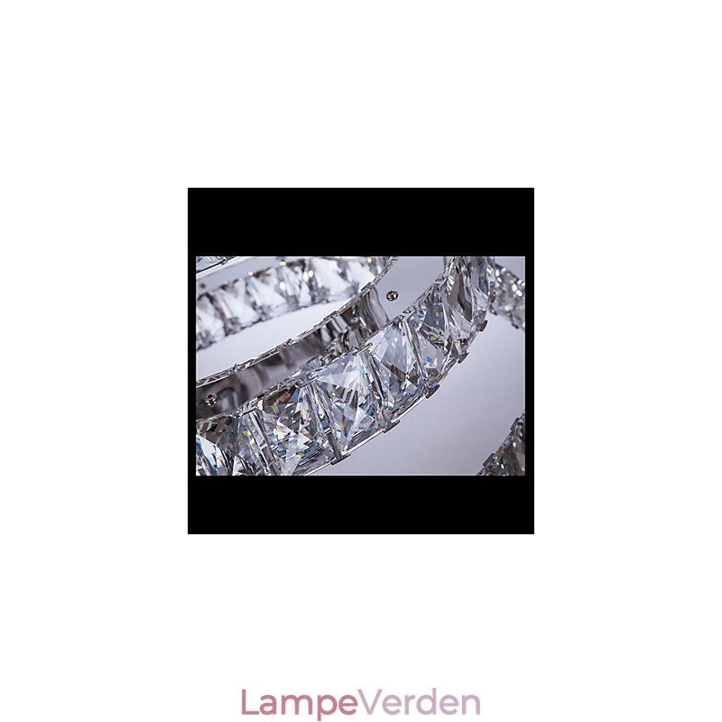 Pendel Moderne Belysning Varm Hvid Tre Ringe D204060 Gennemsigtig K9 Store Krystal Loftslamper