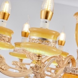 6 lette traditionelle klassiske integrerede luksuslysekrone i metal