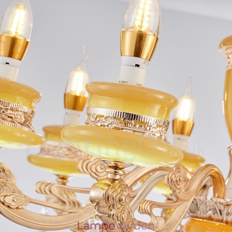 6 lette traditionelle klassiske integrerede luksuslysekrone i metal