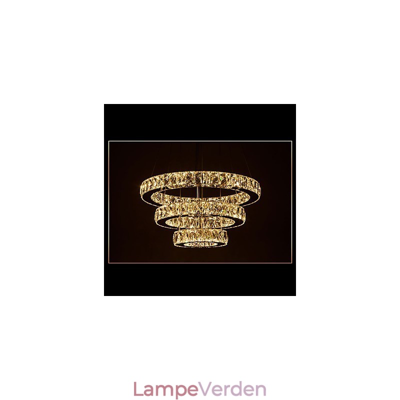 Pendel Moderne Belysning Varm Hvid Tre Ringe D204060 Gennemsigtig K9 Store Krystal Loftslamper