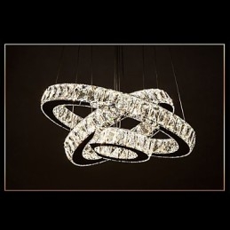 Pendel Moderne Belysning Varm Hvid Tre Ringe D204060 Gennemsigtig K9 Store Krystal Loftslamper