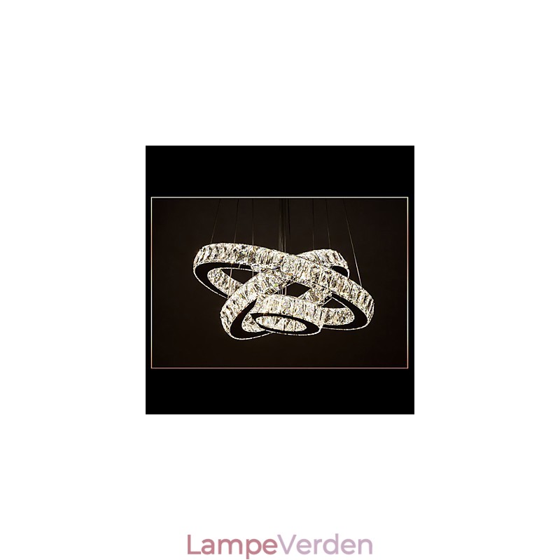 Pendel Moderne Belysning Varm Hvid Tre Ringe D204060 Gennemsigtig K9 Store Krystal Loftslamper