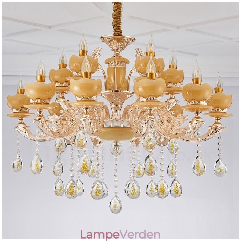 15 let traditionel klassisk integreret metal lysekrone