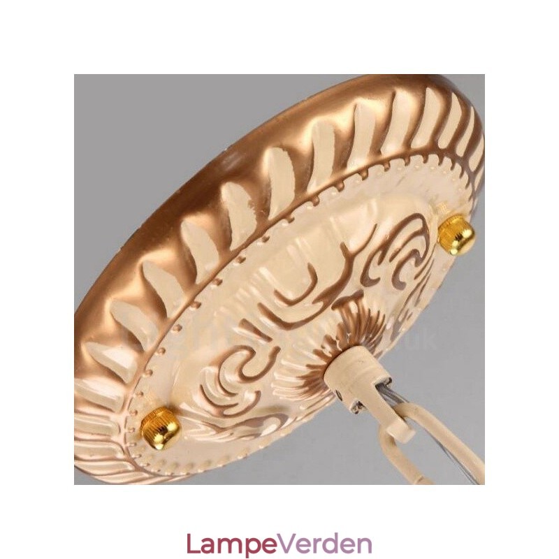 9 Integreret metallysekrone i let middelhavsstil med glasskærm