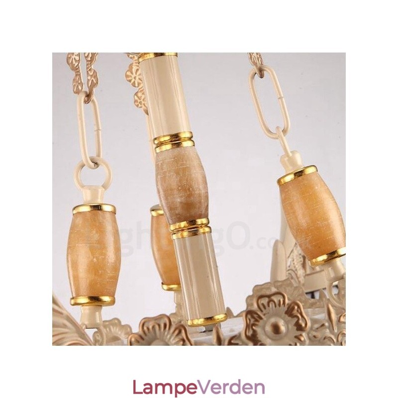 9 Integreret metallysekrone i let middelhavsstil med glasskærm