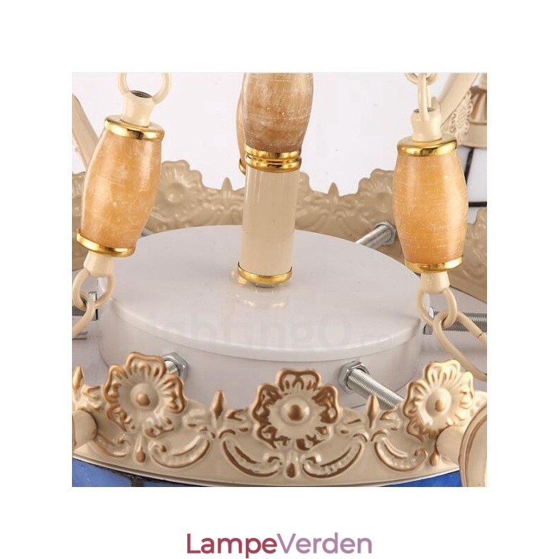 9 Integreret metallysekrone i let middelhavsstil med glasskærm