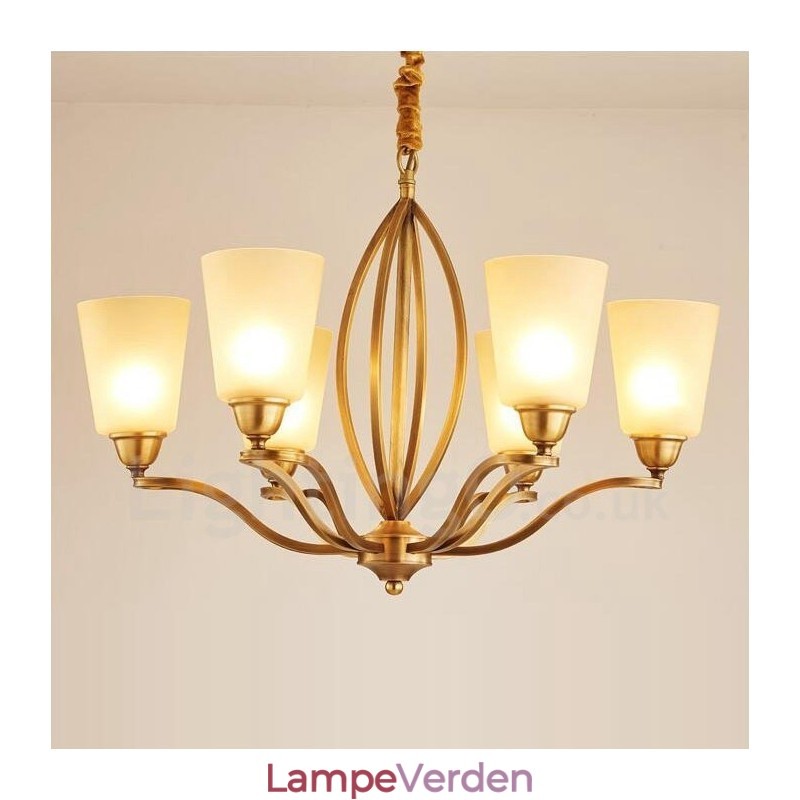 6 lys rustik hytte integreret metal lysekrone