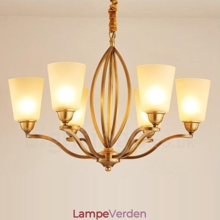 6 lys rustik hytte integreret metal lysekrone