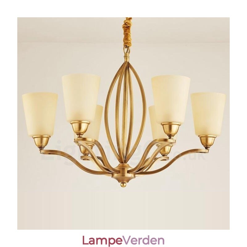 6 lys rustik hytte integreret metal lysekrone