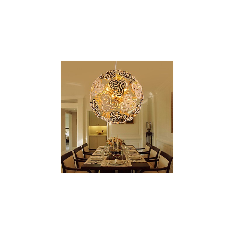 Simpel moderne lysekrone Crystal Ball Globe Pendel Light