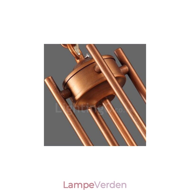 6 lys rustik hytte integreret metal lysekrone