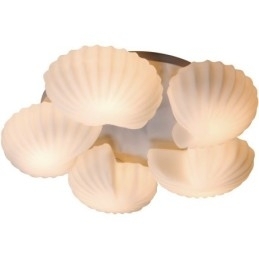 Conch 5 Light traditionel klassisk integreret lysekrone med glasskærm