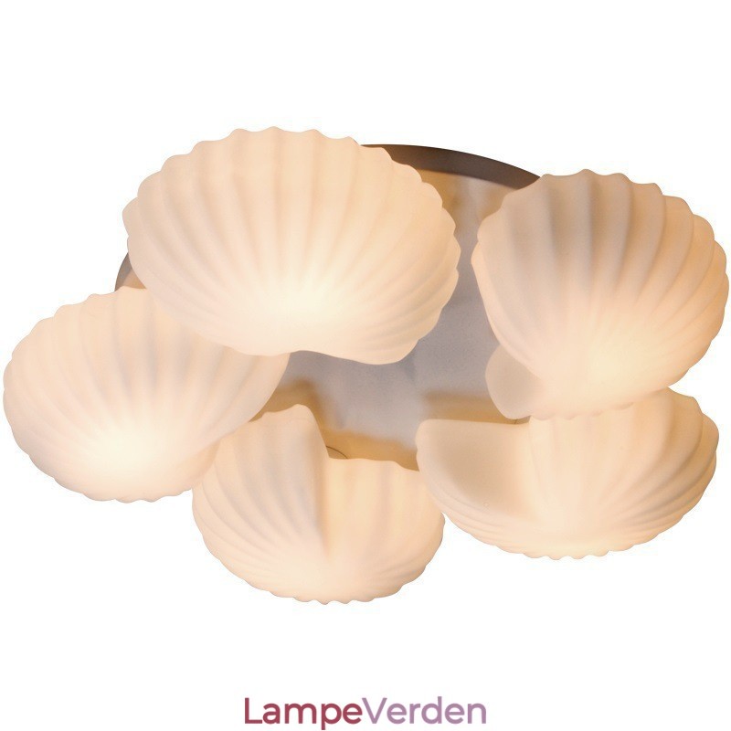 Conch 5 Light traditionel klassisk integreret lysekrone med glasskærm