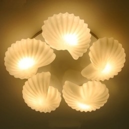 Conch 5 Light traditionel klassisk integreret lysekrone med glasskærm