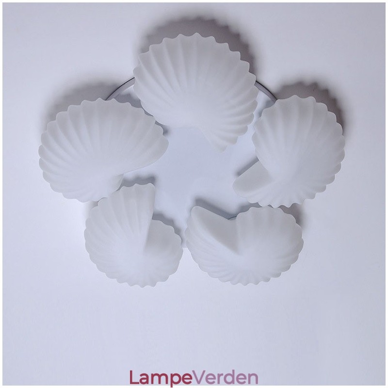 Conch 5 Light traditionel klassisk integreret lysekrone med glasskærm