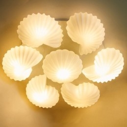 7 lys traditionel klassisk integreret lysekrone med glasskærm