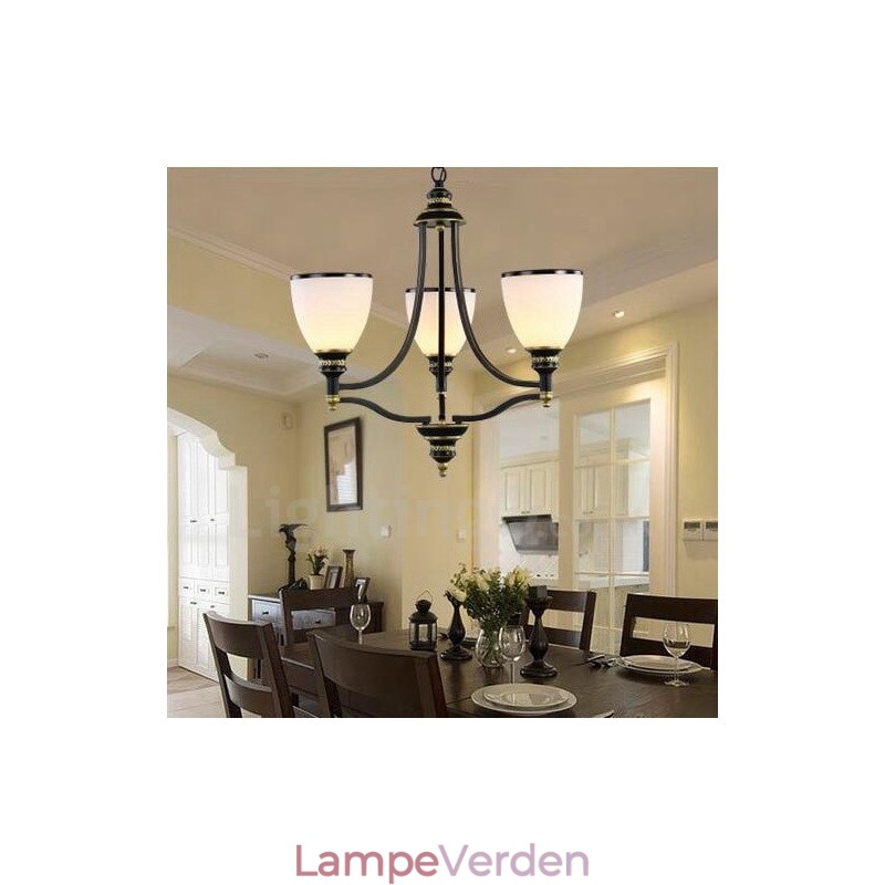 3 lys rustik hytte integreret metal lysekrone