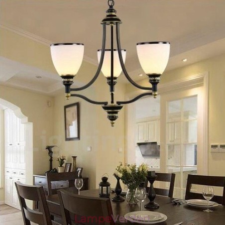 3 lys rustik hytte integreret metal lysekrone