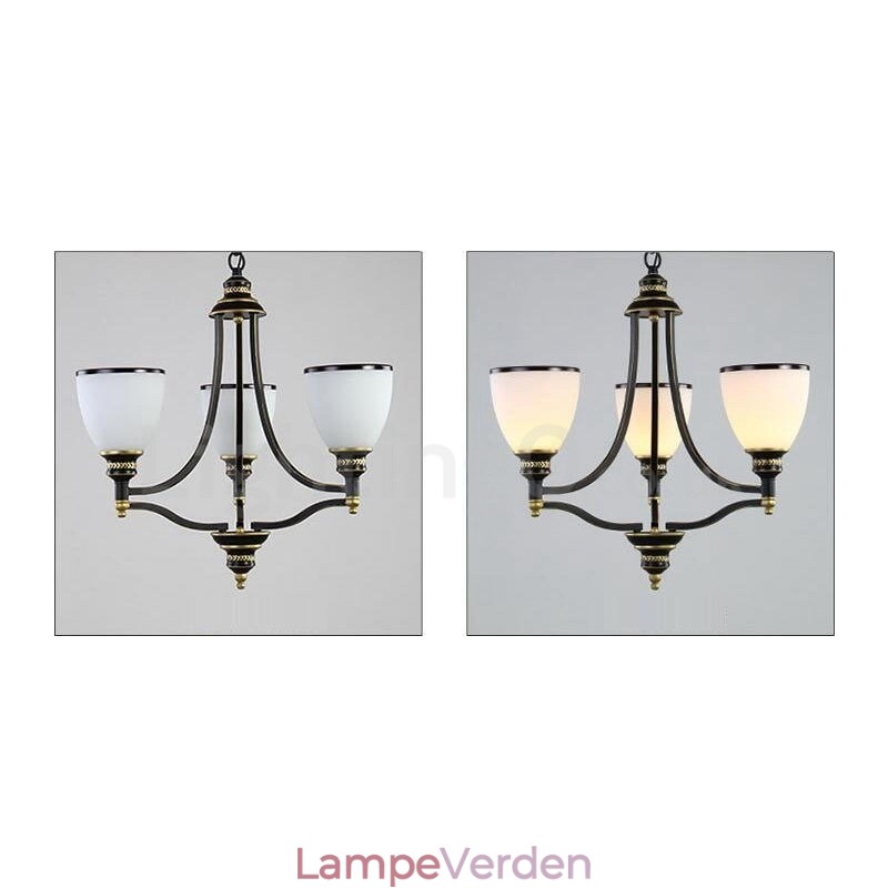 3 lys rustik hytte integreret metal lysekrone