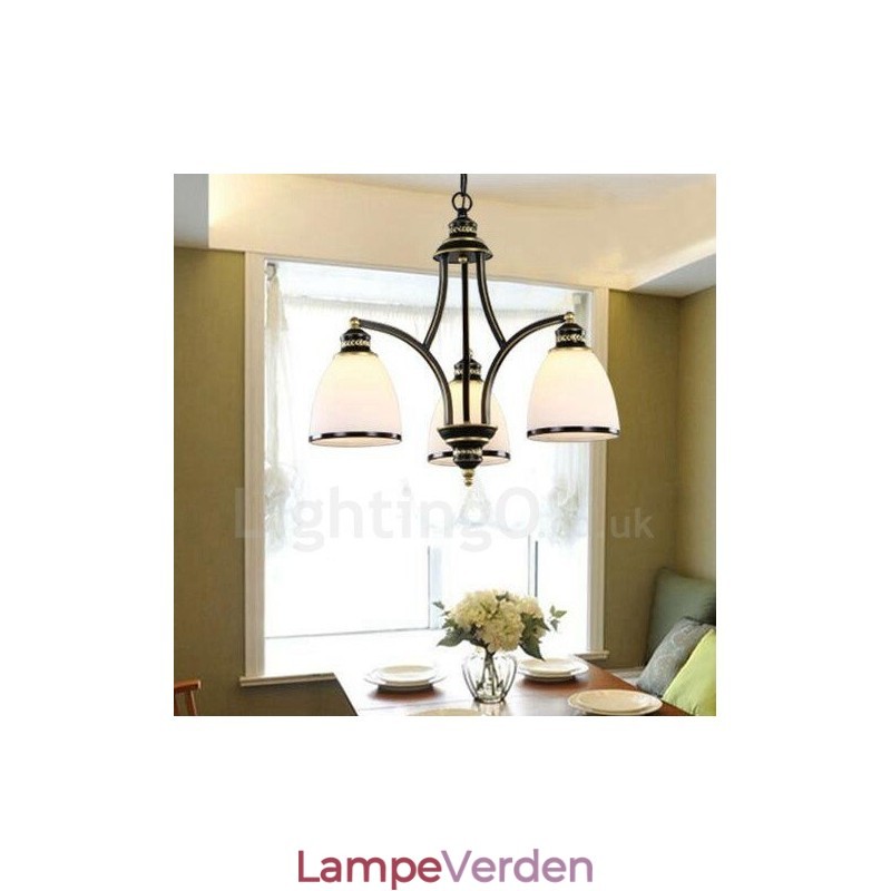 3 lys rustik hytte integreret metal lysekrone
