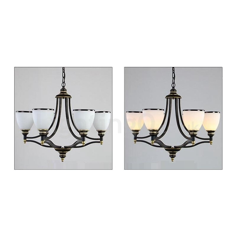 6 lys rustik hytte integreret metal lysekrone