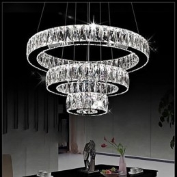 Krystal pendel moderne belysning tre ringe D204060 K9 store krystal loftslamper armaturer