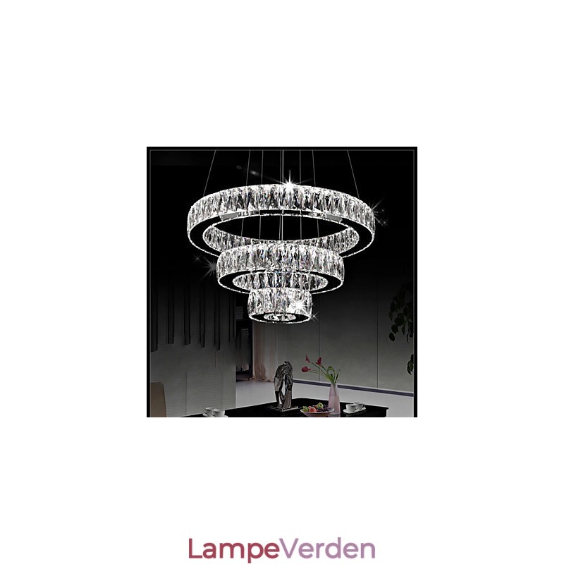 Krystal pendel moderne belysning tre ringe D204060 K9 store krystal loftslamper armaturer
