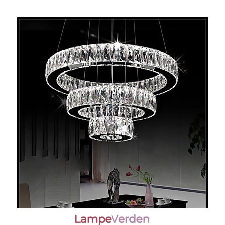 Krystal pendel moderne belysning tre ringe D204060 K9 store krystal loftslamper armaturer