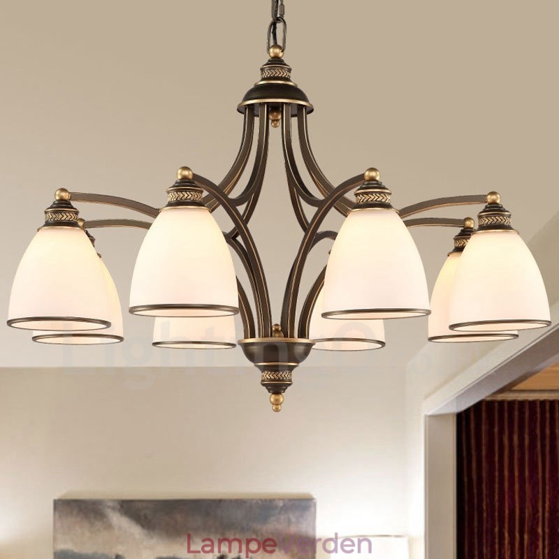 8 lys rustik hytte integreret metal lysekrone