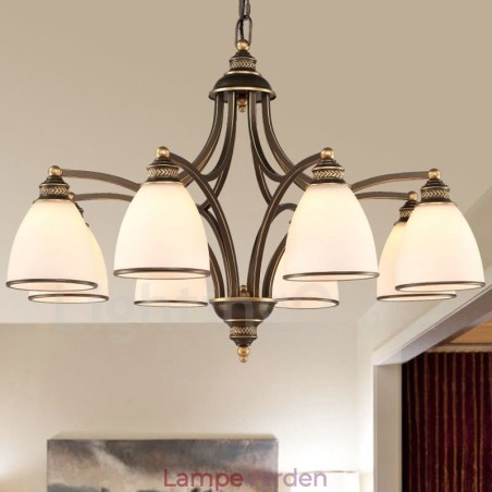 8 lys rustik hytte integreret metal lysekrone