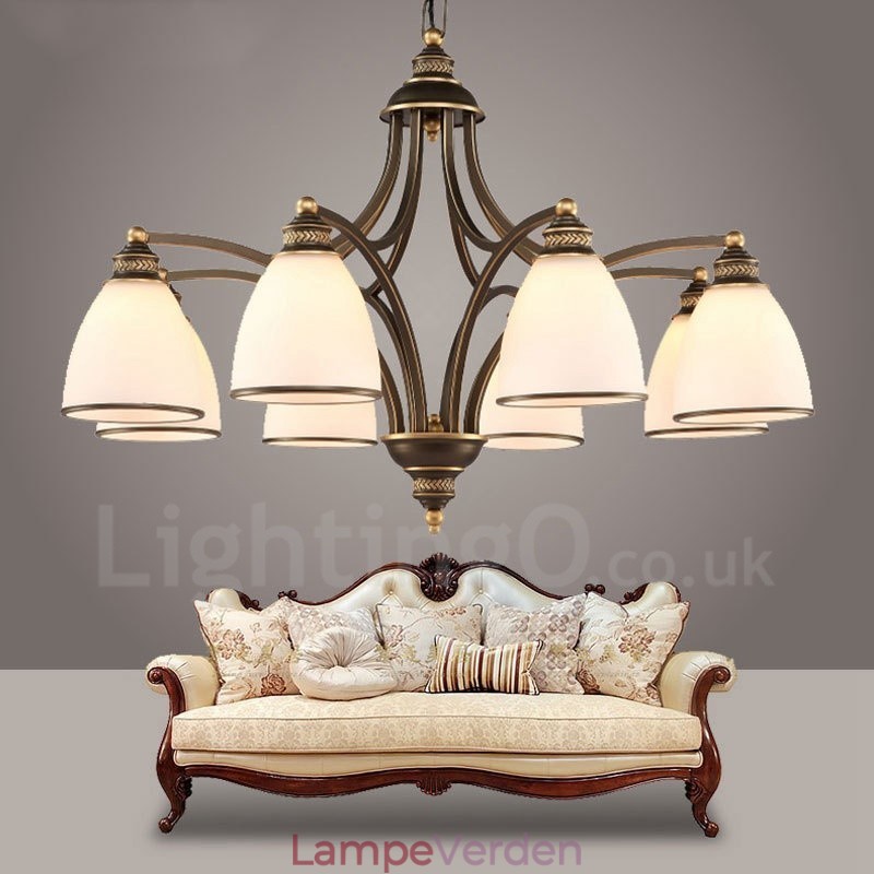 8 lys rustik hytte integreret metal lysekrone